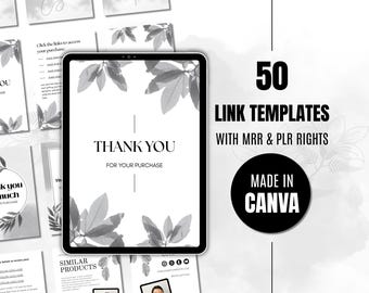 MRR/PLR Download Instruction Template, Digital Shop Branding, Editable Delivery Template in Canva, Resellable Mockups for Digital Sellers!