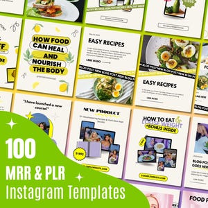 Instagram Food Feed Templates | MRR PLR Food Blog & Promotion Reels
