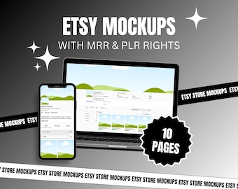 MRR & PLR Layout Template for Etsy Shop, Editable Store Mockup and Branding Kit for Etsy Seller, Easy to Use and Fully Customizable in Canva