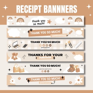 Receipt Banners for Etsy Shop with MRR & PLR Rights, Editable Receipt Bundle Templates in Canva, Receipt for Services, Order Receipt Banner!