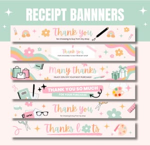 MRR en PLR Etsy-bonbanners, bestelsjabloon, bedankbanner, shopbrandingkit/bundel in canva, digitaal product PLR, direct downloaden!