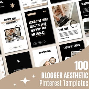 Plantillas de Pinterest para bloggers, paquete de pines estéticos de Canva para bloggers, podcasts, productos digitales y marketing para pequeñas empresas, ¡pines de ideas!