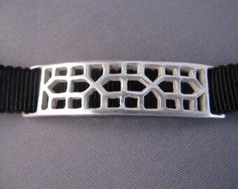 Silver Lattice Ribbon Bracelet or Choker Necklace