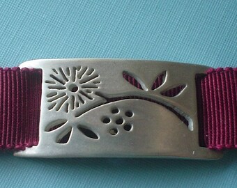 Sterling Silver Flowering Branch Bracelet or Choker - Cranberry