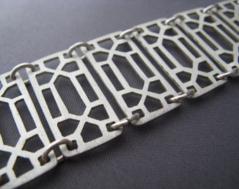 Sterling silver lattice bracelet