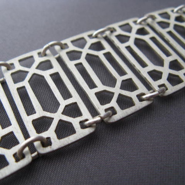 Sterling silver lattice bracelet