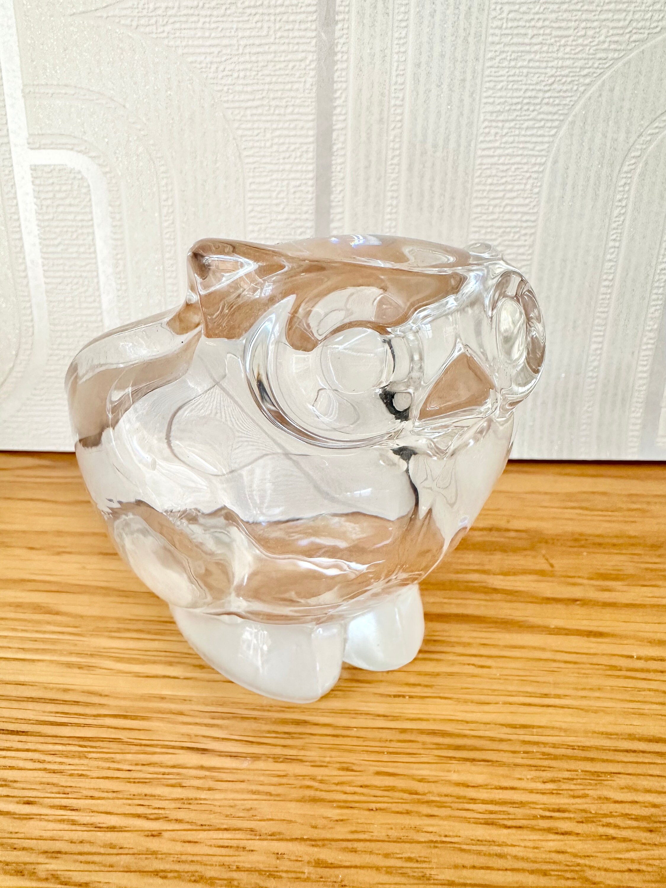 Glass owl vintage bowl