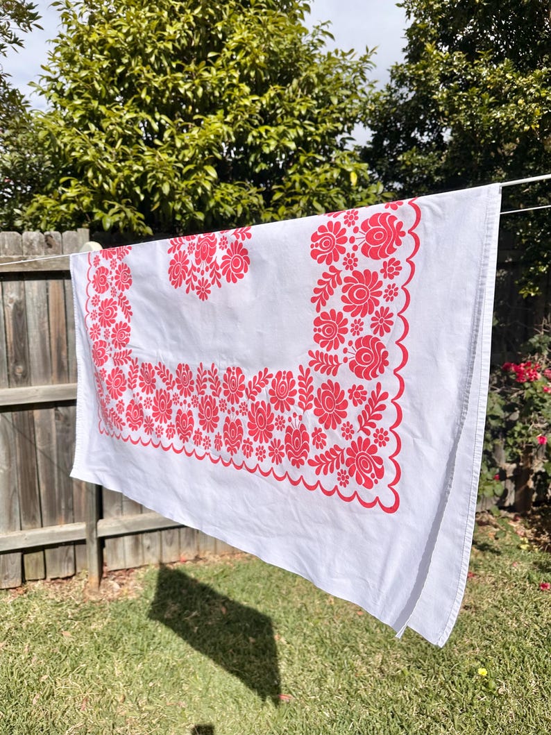 Vintage Square Scandi / European Style Printed Tablecloth - Etsy Australia