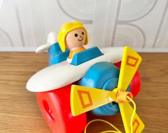 Fisher Price vintage pull along plane, 1980s