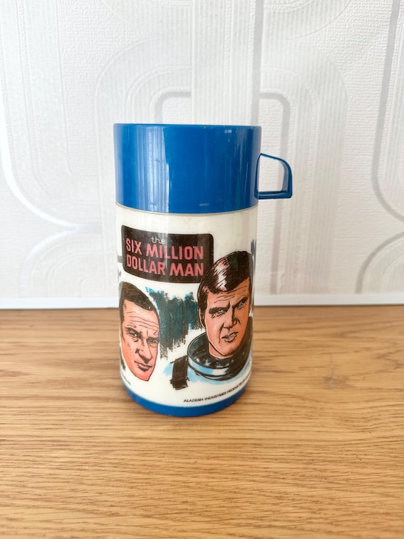 ナガモト　アルマンドダミーボトル Vintage Six Million Dollar Man Aladdin Lunchbox Drinks Flask - Etsy