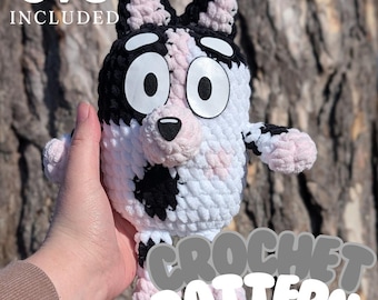 LOW SEW - Heeler Pup #3 Crochet Pattern, SVG Included for felt features