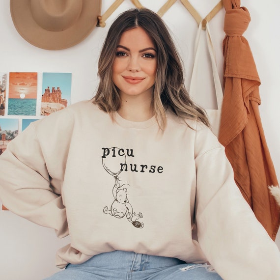 PICU Nurse Sweatshirt With Classic Winnie the Pooh and Piglet - Etsy
