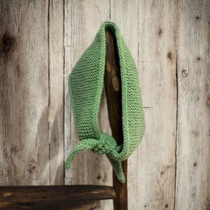 Hand Knit Sophie scarf - green - cashmere/silk/merino