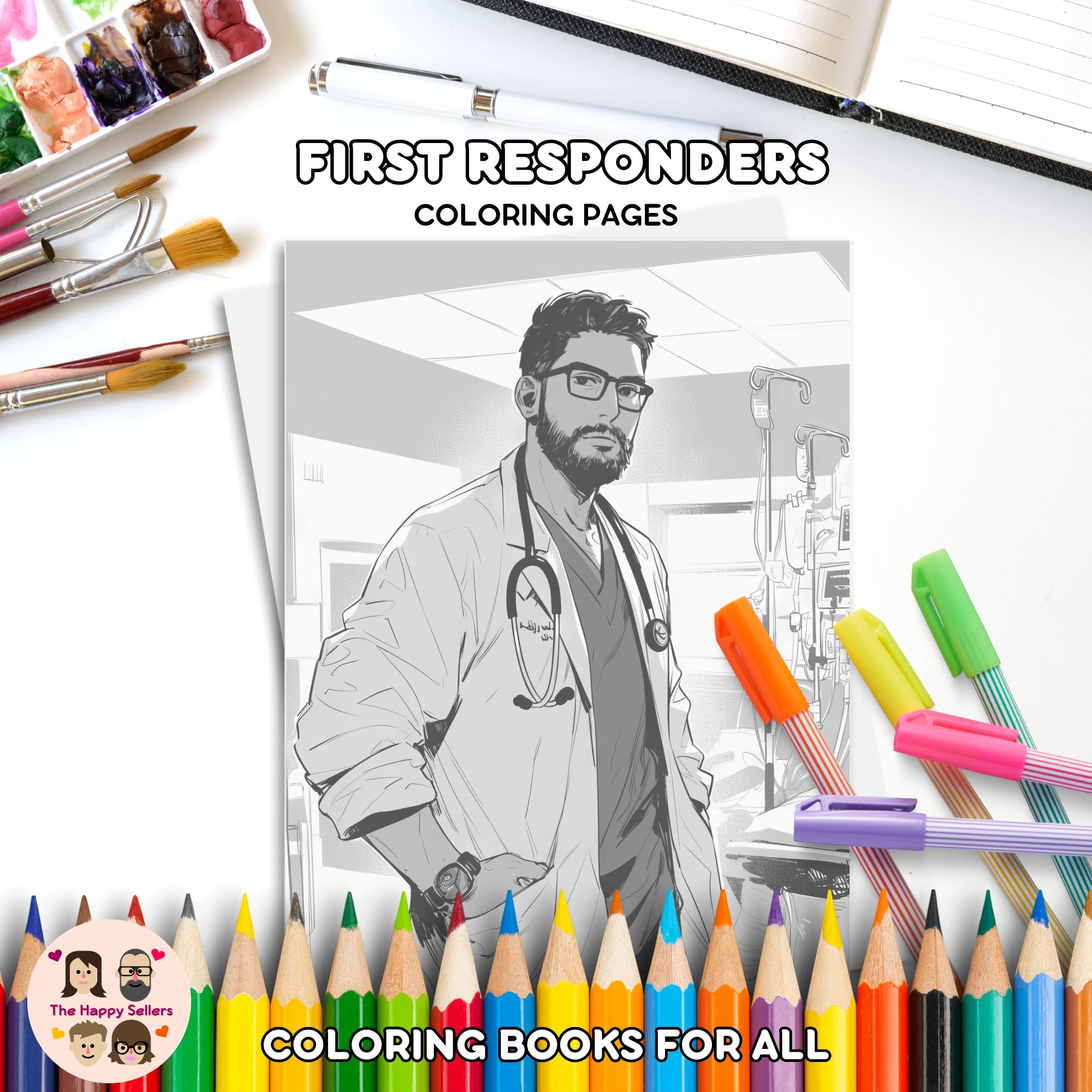 First Responders Coloring Book INSTANT DOWNLOAD 99 Coloring Pages + 2 ...