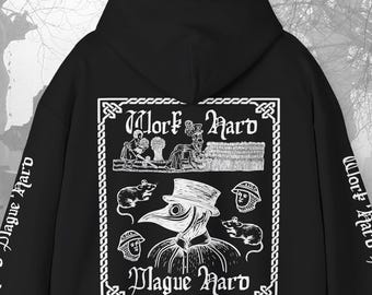 Plague Doctor Gothic Hoodie Castle Core Gift for Role Play Gift Occult Sweatshirt Undead Death Hoodie Dungeon Master Pullover Hoodie Dungeon