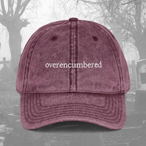 Overencumbered Funny RPG Embroidered Hat Dungeon Master Gift for Dm Gift Dnd Roleplay Unisex Hat Gift Renaissance Gothic Dad Hat Dnd Gifts