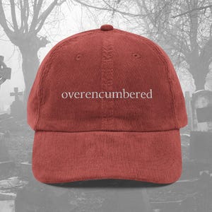 Overencumbered Funny RPG Embroidered Hat Dungeon Master Gift for Dm Gift Dnd Roleplay Unisex Hat Gift Renaissance Gothic Dad Hat Dnd Gifts