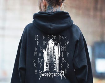 Sudadera gótica de nigromante, regalo para Dungeon Master, sudadera ocultista, sudadera de la muerte de los no muertos, sudadera friki de la nigromancia