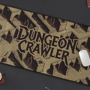 Tapete de mesa Dungeon Crawler, Mouse Pad Game Master, Tapete de mesa com mapa de masmorras, Presente nerd, Decoração de mesa RPG, Cartografia de masmorras, Mapa de terreno DM
