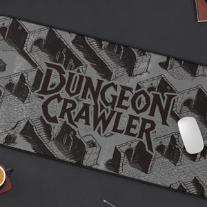 Dungeon Crawler Desk Mat Game Master Mouse Pad Dungeon Map Table Mat Nerdy Gift Table Top RPG Desk Decor Dungeon Cartography DM Terrain Map