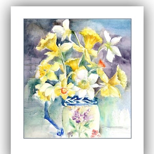 daffodil notecards- spring flower cards- Floral notecards- nature lovers card- watercolor flower cards- daffodil cards-