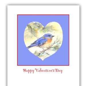 pássaro azul cartão de dia dos namorados - pássaros canoros namorados - observadores de pássaros cartão de dia dos namorados - querido coração dos namorados - coração dos namorados pássaros do amor.