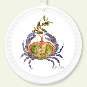 ornamento natalizio granchio blu - regalo granchio - ornamento nautico - decorazione natalizia costiera - ornamento granchio - ornamento regalo per le feste
