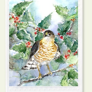 sharp-shinned hawk Christmas ornament- hawk ornament- woodland decoration- hawk ornament- hawk lovers gift-