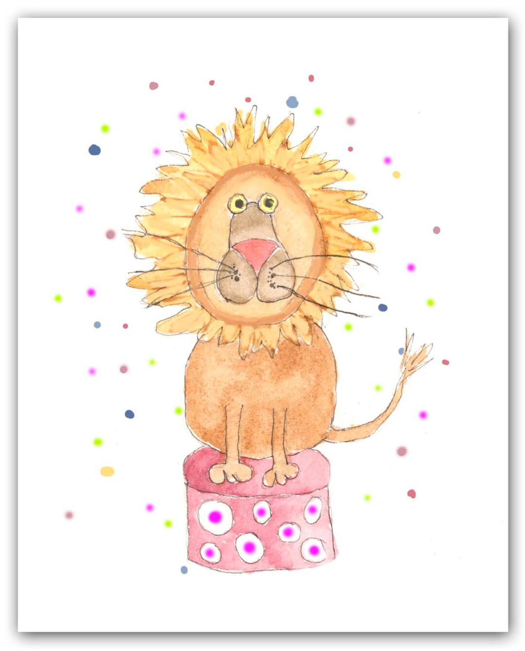 8x10 Childrens Circus Lion Print. Childrens Art, Nursery Print, Kids ...