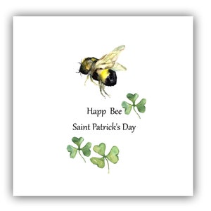 Carte pour les abeilles de la Saint-Patrick- Carte pour les amateurs d'abeilles- Carte pour les amateurs d'abeilles-Carte pour la Saint-Patrick abeille-