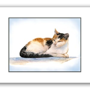 calico cat note cards - cat art- cat lovers notecards- calico cat  watercolor cards- calico cat art-cat notecards-