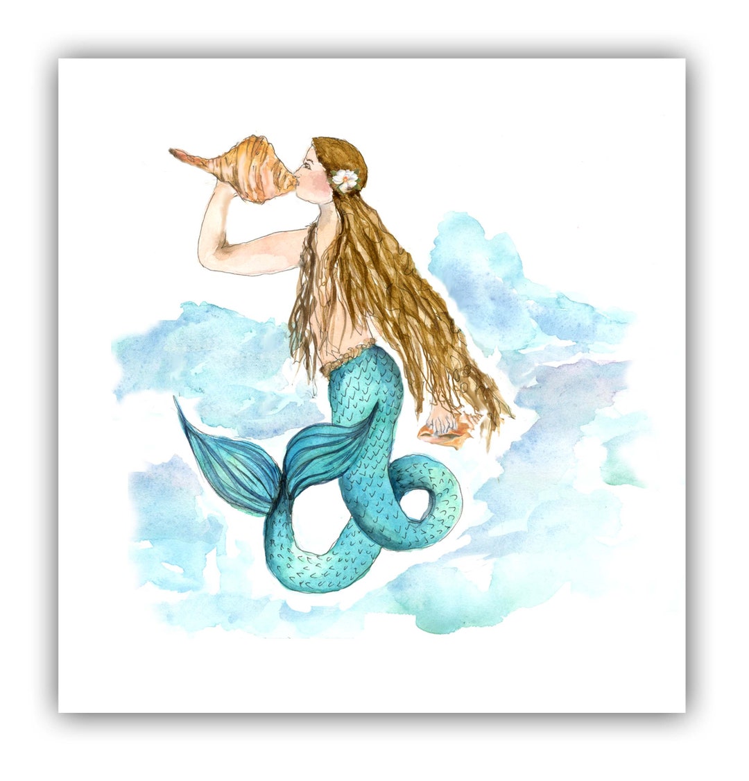 Mermaid Notes Mermaid Notecards- Coastal Art- Mermaid Lovers Gift- Watercolor Mermaid ...