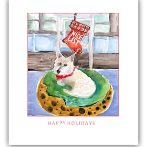 White Terrier Christmas cards-  westie dog Christmas cards-westie Christmas cards- dog lovers Christmas card-