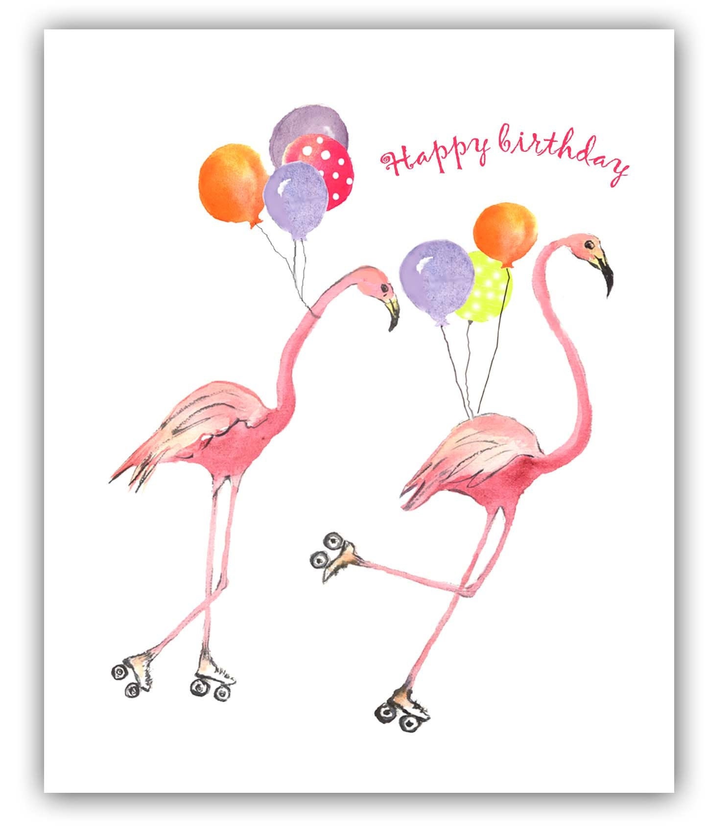 Flamingo Birthday Card - Printable Cards