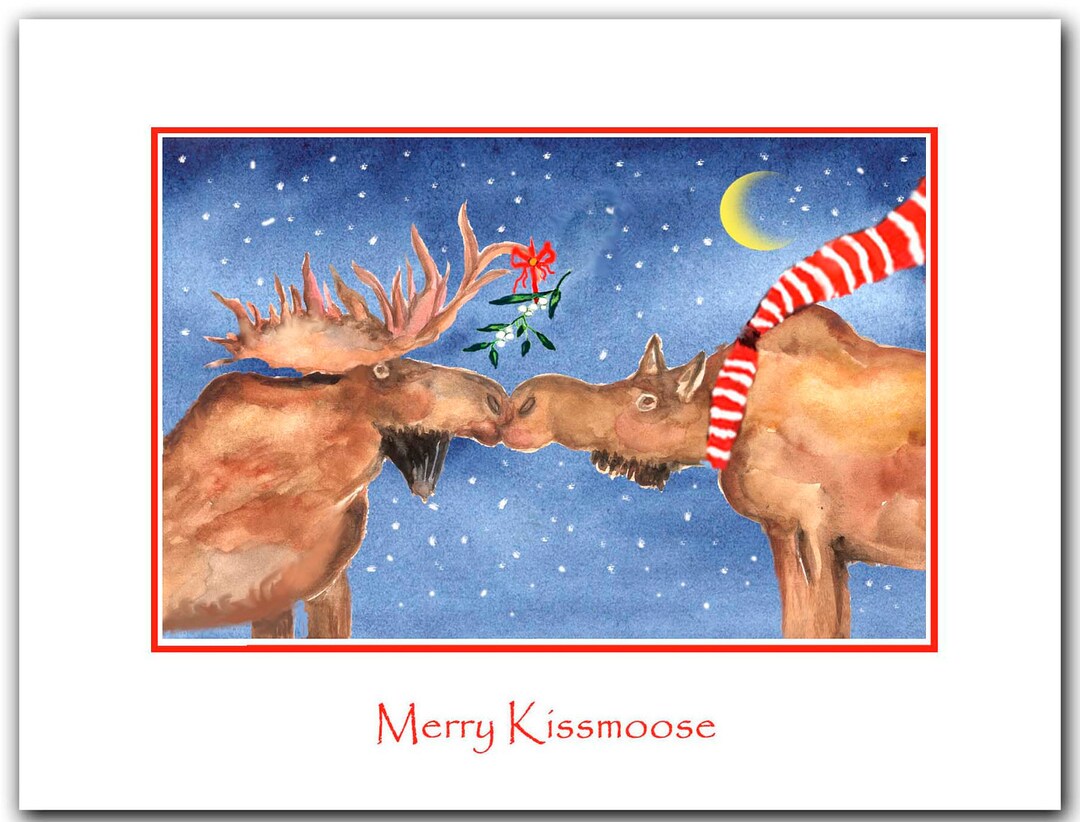 Moose Christmas Cards, Moose Kissing, Boxed Sets Original Artwork. Holiday Moose. Woodland Christmas. Funny Christmas Cards. - Etsy moose-christmas-cards-moose-kissing-boxed-sets-original-artwork-holiday-moose-woodland-christmas-funny-christmas-cards-etsy