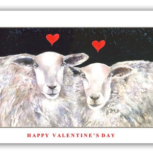 Tarjeta de oveja de San Valentín - Tarjetas para pensar en ti - Tarjeta de oveja de San Valentín - Tarjeta de amor - Regalo para amantes de las ovejas - Envío de tarjetas de amor - Tarjeta con impresión de acuarela de oveja