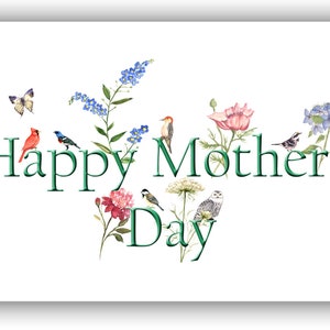 Mother's Day card- floral mother's day card- watercolor mother's day card- mother's day flower card- floral card