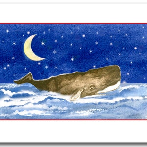 Sperm whale Christmas cards. Whale christmas cards- nautical Christmas cards-  coastal Christmas cards- whale christmas.