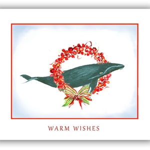 humpback whale Christmas cards-  Whale Christmas cards-  10 Christmas boxed set- nautical Christmas cards-  coastal Christmas cards