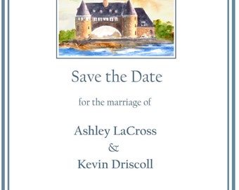 The Towers-  Narragansett RI wedding  invitations-rehearsal dinner invitations- save the date cards- nautical wedding- coastal wedding