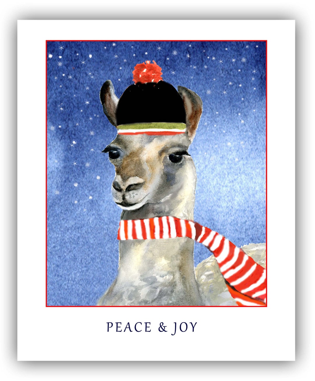 Llama Christmas Cards Holiday Llama Card Woodland Christmas Cards Llama