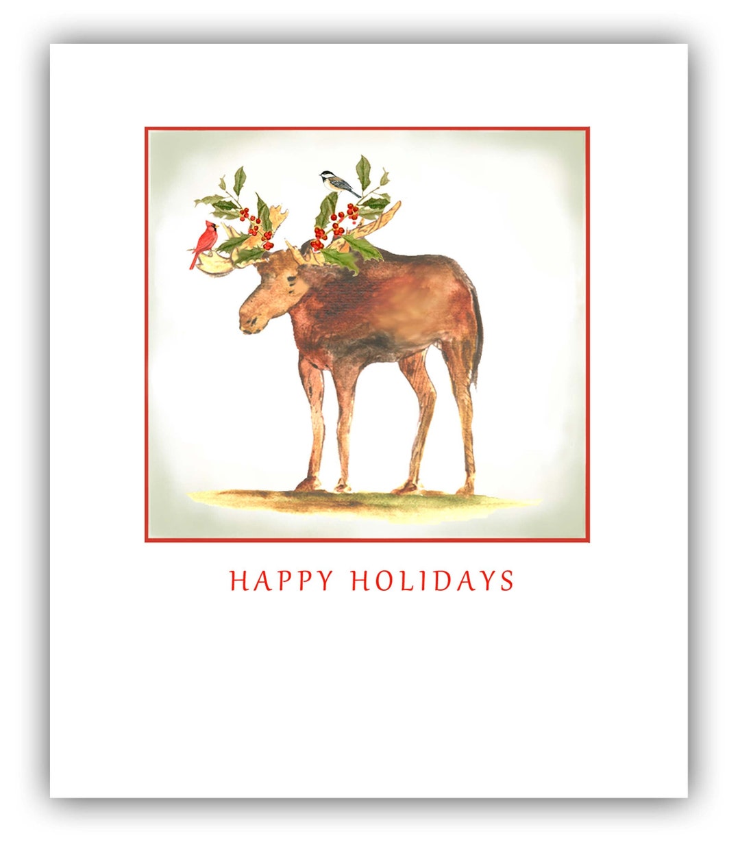 Moose Christmas Cards Holiday Moose Cards Original Christmas Designs