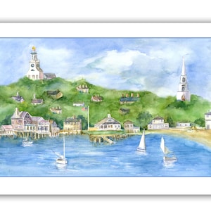 Cartes d'horizon de Nantucket - Cartes de messe de Nantucket - Cartes de voeux de Nantucket - Cartes côtières de Nantucket