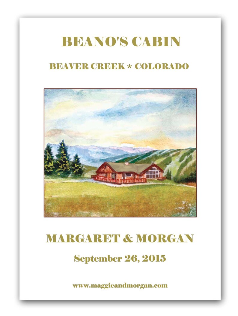 Beano S Cabin Invitations Beaver Creek Colorado Etsy