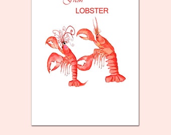 fresh Lobster - funny lobster anniversary card- naughty valentine- lobster art card- lobster cards, funny lobster card, red lobster