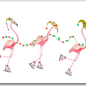 Flamingo Weihnachtskarten - Tropische Weihnachtskarten - 10 Grüße Boxed Set - Lustige Weihnachtskarten - Urlaub Flamingo Karten.