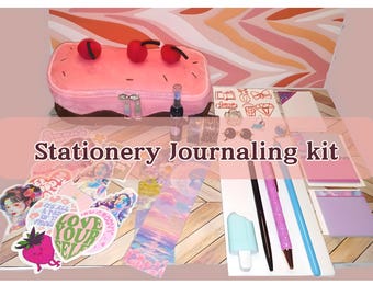 journal gift supplies set fancy pen box cute office stationery junk journal stickers pencil case planner accessories journaling kit for her