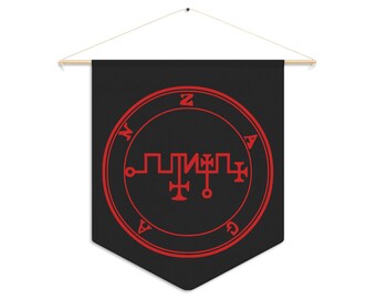 DemonOLogical - Zagan Sigil - Black-Red - Pennant 45.7 cm × 53.3 cm (18" x 21")