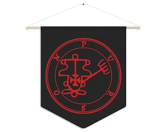 DemonOLogical - Purson Sigil - Black-Red - Pennant 45.7 cm × 53.3 cm (18" x 21")