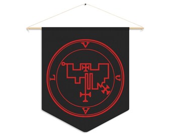 DemonOLogical - Uval Sigil - Black-Red - Pennant 45.7 cm × 53.3 cm (18" x 21")